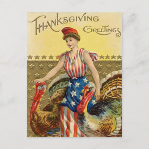 Vintage Thanksgiving Briefkaart