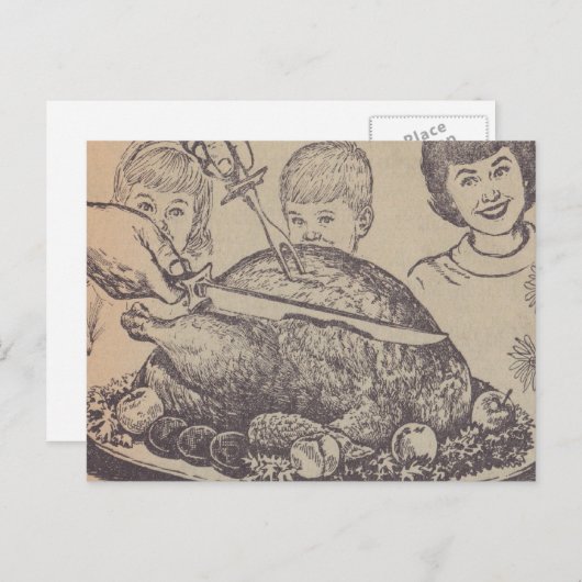 Vintage Thanksgiving Briefkaart (Voorkant / Achterkant)