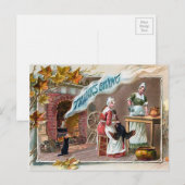 Vintage Thanksgiving Briefkaart (Voorkant / Achterkant)