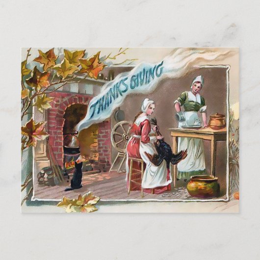 Vintage Thanksgiving Briefkaart (Voorkant)