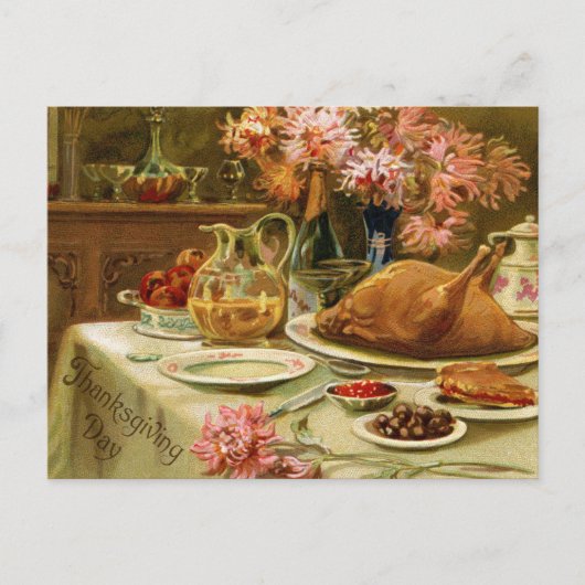 Vintage Thanksgiving Briefkaart (Voorkant)