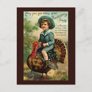 Vintage Thanksgiving Briefkaart
