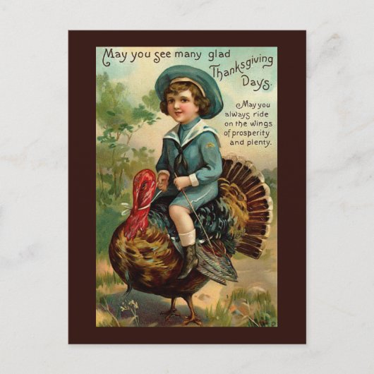 Vintage Thanksgiving Briefkaart (Voorkant)