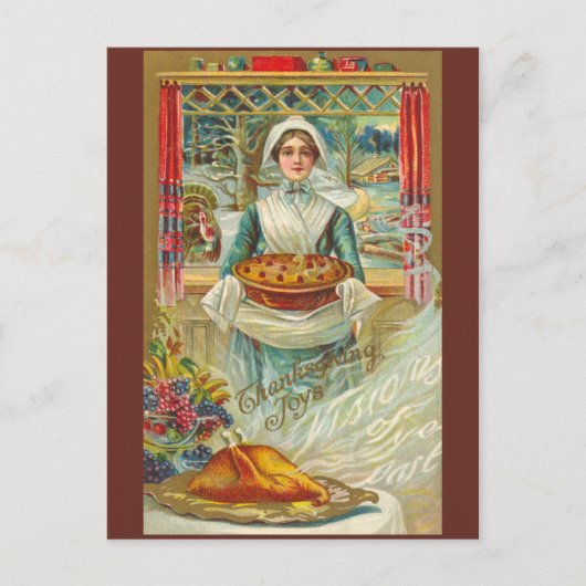 Vintage Thanksgiving Briefkaart (Voorkant)