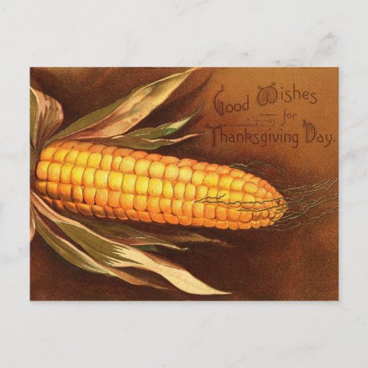 Vintage Thanksgiving Feestdagenkaart (Voorkant)