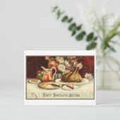 Vintage Thanksgiving Greetings Holiday Post Feestdagenkaart (Staand voorkant)