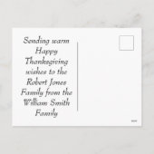 Vintage Thanksgiving Greetings Holiday Post Feestdagenkaart (Achterkant)