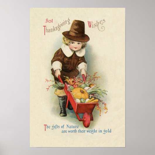 Vintage Thanksgiving Kaart Poster (Voorkant)