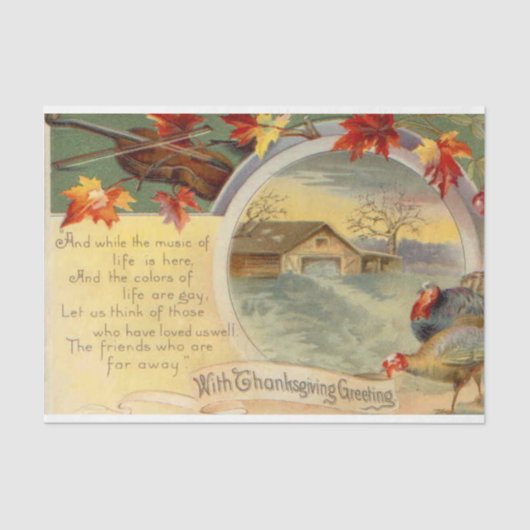 Vintage Thanksgiving Mix Series Design 11 Tissuepapier (Voorkant)