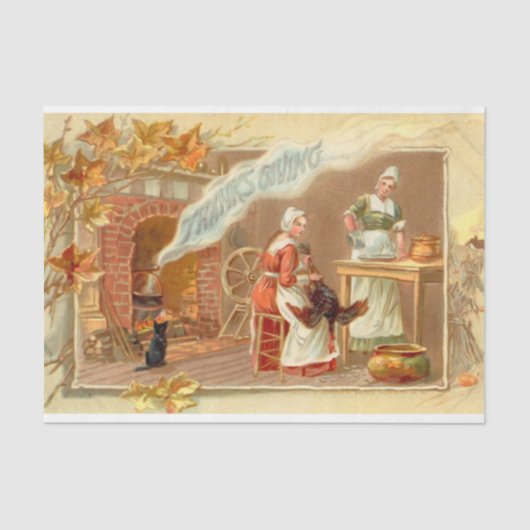 Vintage Thanksgiving Mix Series Design 3 Tissuepapier (Voorkant)