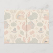 Vintage Thanksgiving Pattern Feestdagenkaart (Achterkant)