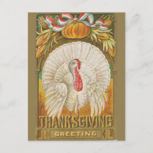 Vintage Thanksgiving — turkije Briefkaart