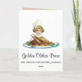 Vintage Thanksgiving Turkije Card Feestdagen Kaart (Achterkant)