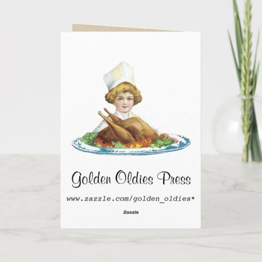 Vintage Thanksgiving Turkije Card Feestdagen Kaart (Achterkant)