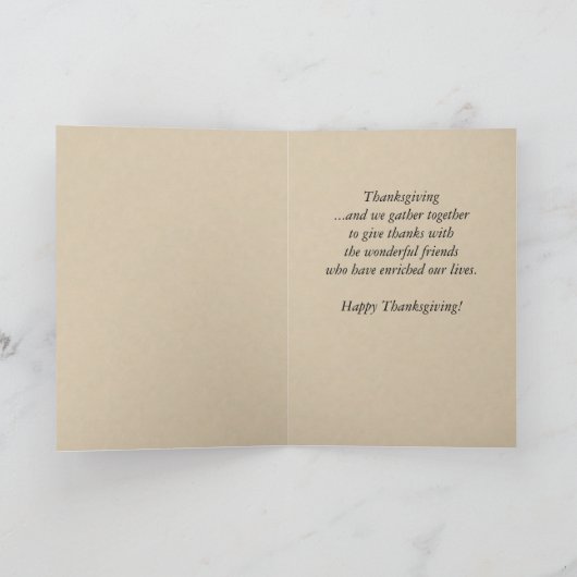 Vintage Thanksgiving Turkije Card Feestdagen Kaart (Binnen)