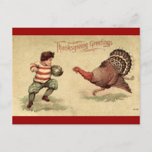 Vintage Thanksgiving Turkije en het Briefkaart van