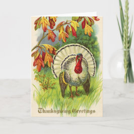 Vintage Thanksgiving Turkije Feestdagen Kaart