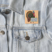 Vintage Thanksgiving Vierkante Button 5,1 Cm (In situ)