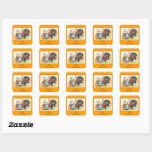 vintage thanksgiving vierkante sticker (Vel)