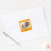 vintage thanksgiving vierkante sticker (Envelop)