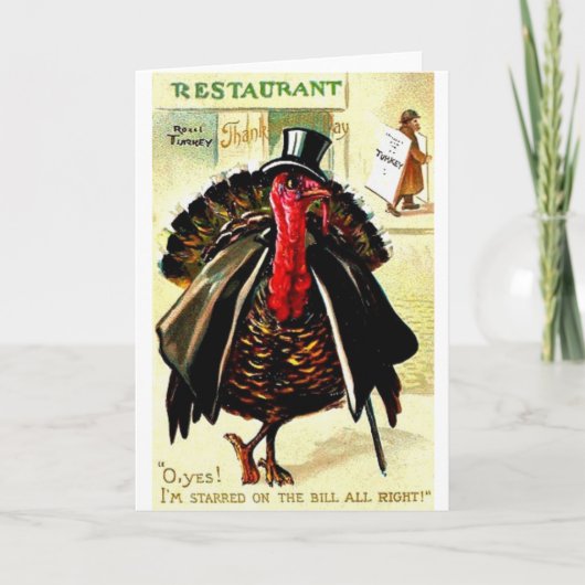 Vintage Thanksgiving Wenskaart Feestdagen Kaart (Voorkant)
