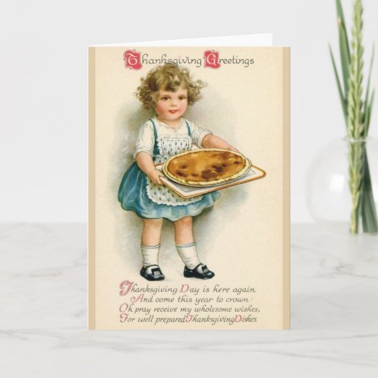 Vintage Thanksgiving Wenskaart Feestdagen Kaart (Voorkant)