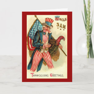 Vintage Thanksgiving Wenskaart Feestdagen Kaart