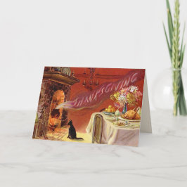 Vintage Thanksgiving Wenskaart Feestdagen Kaart