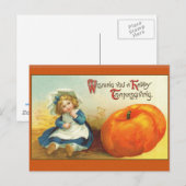 Vintage Thanksgiving Wenskaarten Feestdagenkaart (Voorkant / Achterkant)