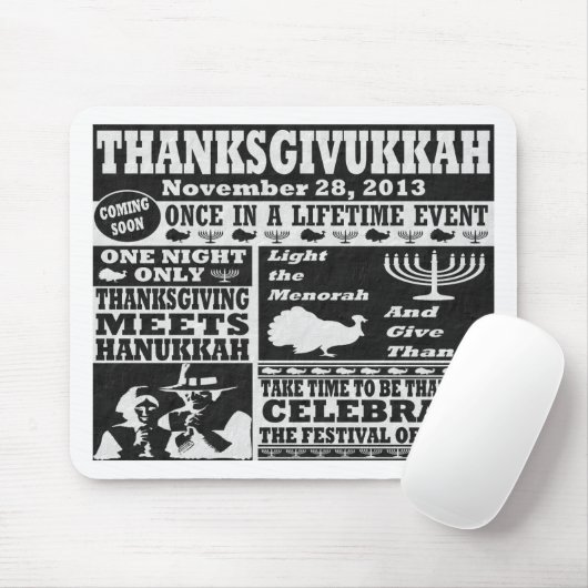 Vintage Thanksgivukkah Muismat (Met muis)