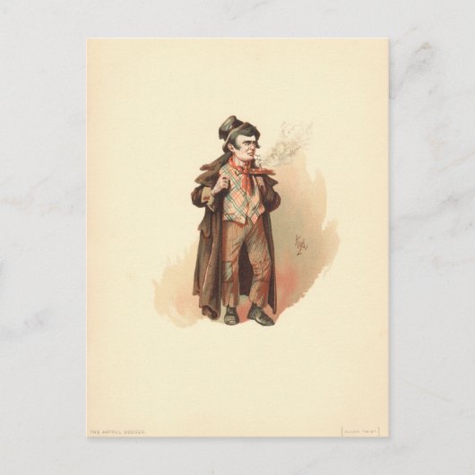 Vintage The Artful Dodger Oliver Twist Briefkaart (Voorkant)