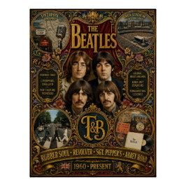 Vintage The Beatles Band Legend Muur Kunst Poster