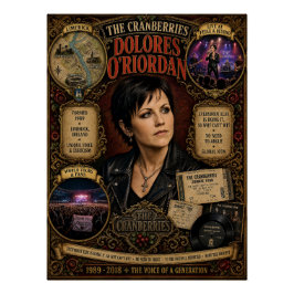 Vintage The Cranberries Dolores O'Riordan Wandkuns Perfect Poster