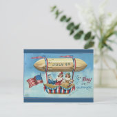 Vintage The Day We Celebrate July 4 Briefkaart (Staand voorkant)