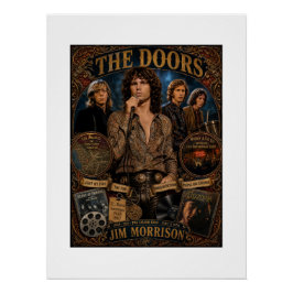 Vintage The Doors Jim Morrison Rock Band Poster