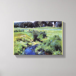 Vintage The Pool Medfield door Dennis Bunker Canvas Afdruk