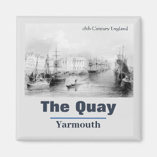 Vintage The Quay Yarmouth Norfolk England Magneet
