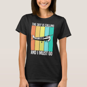 Vintage The Sky Is Calling And I Must Go Airplane T-shirt