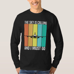 Vintage The Sky Is Calling And I Must Go Airplane T-shirt