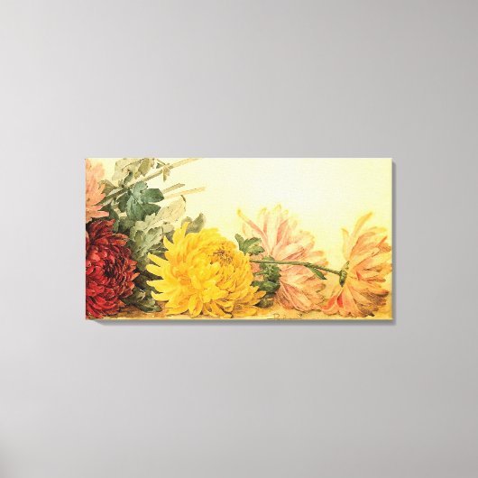 Vintage "The Study of Chrysanthemums" Canvas Afdruk (Voorkant)