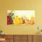 Vintage "The Study of Chrysanthemums" Canvas Afdruk (Insitu (Woonkamer))