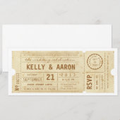 Vintage theater Ticket Wedding Uitnodiging afspele (Voorkant / Achterkant)
