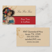 Vintage thee of koffie-Visitekaartje Visitekaartje (Voorkant / Achterkant)