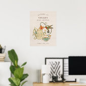Vintage Theepartij Baby Shower Welkom Poster (Thuiskantoor)