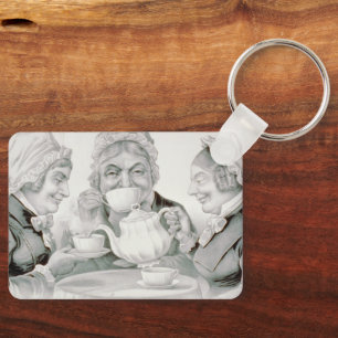 Vintage Theepartij Vrienden, Een Kopje Dat Opmonte Sleutelhanger