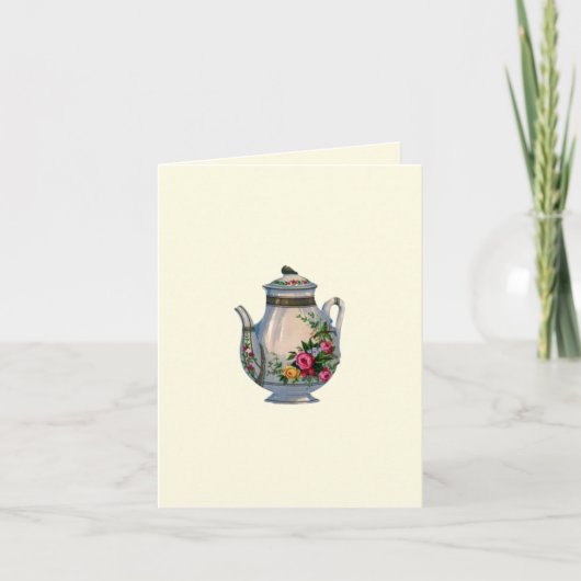 Vintage Theepot Notecard Kaart (Voorkant)