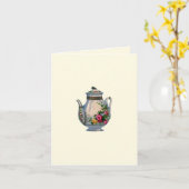 Vintage Theepot Notecard Kaart (Gele Bloem)