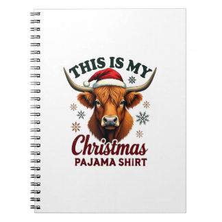 Vintage This Is My Christmas Pajama Shirt Highland Notitieboek