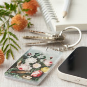 Vintage Thornton Roses Vogel Nest Kunst Sleutelhanger (Voorkant Rechts)