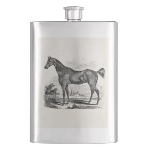 Vintage Thoroughbred Horse Equestrian Personalized Heupfles
